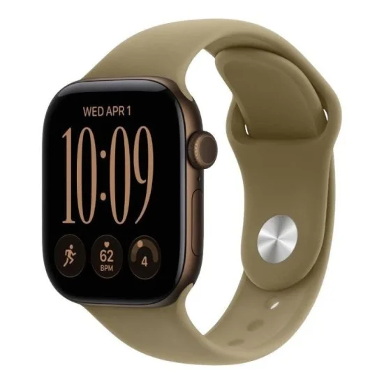 Apple Watch Series 12 GPS 46mm Dark Bronze Aluminium Case with Olive Sport Band - M/L
